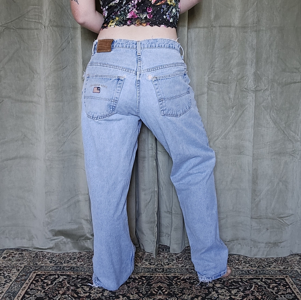 Grunge Edgy Yallternative Biker Skater Polo Distressed Oversized Lowrise Jeans